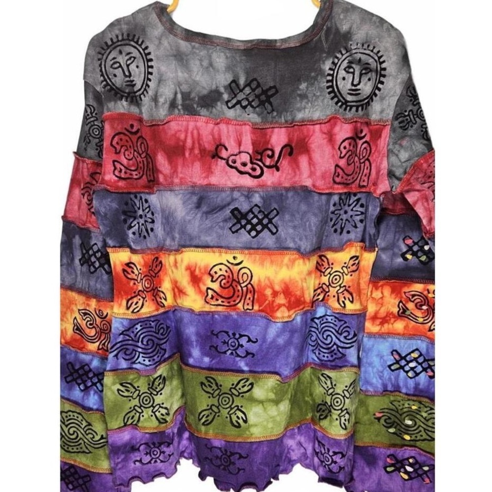 Multicolor Bohemian Long Sleeve Top